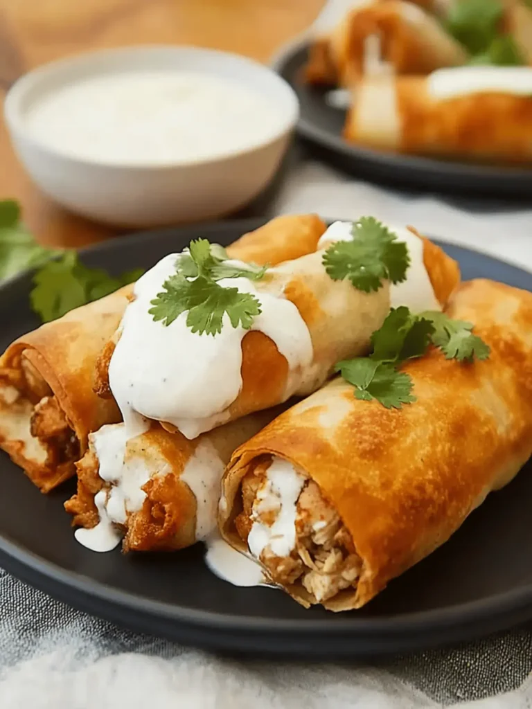 Irresistible Chicken Chimichangas with Sour Cream Sauce Recipe